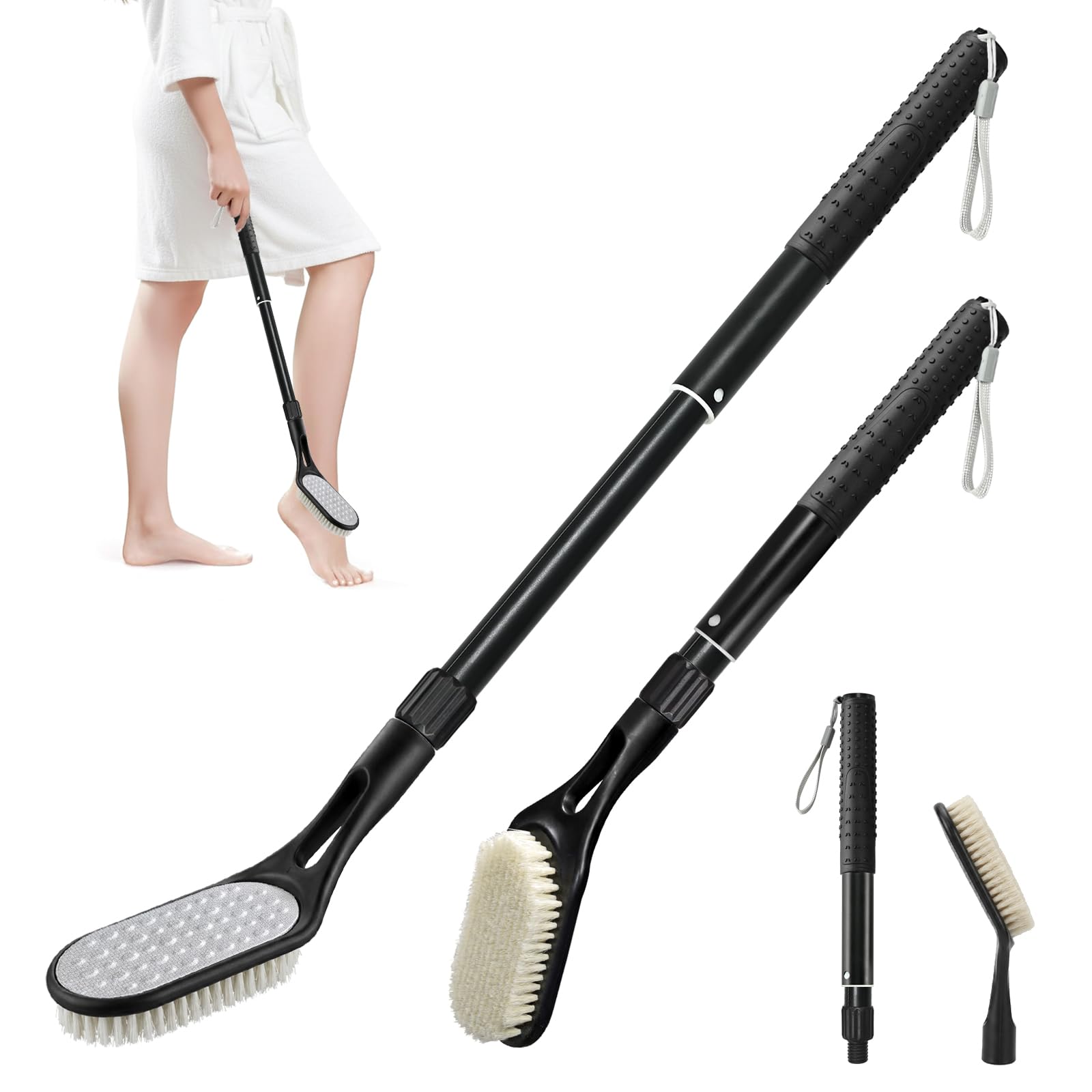 BTideas front view packaging showing the full foot scrubber and benefits