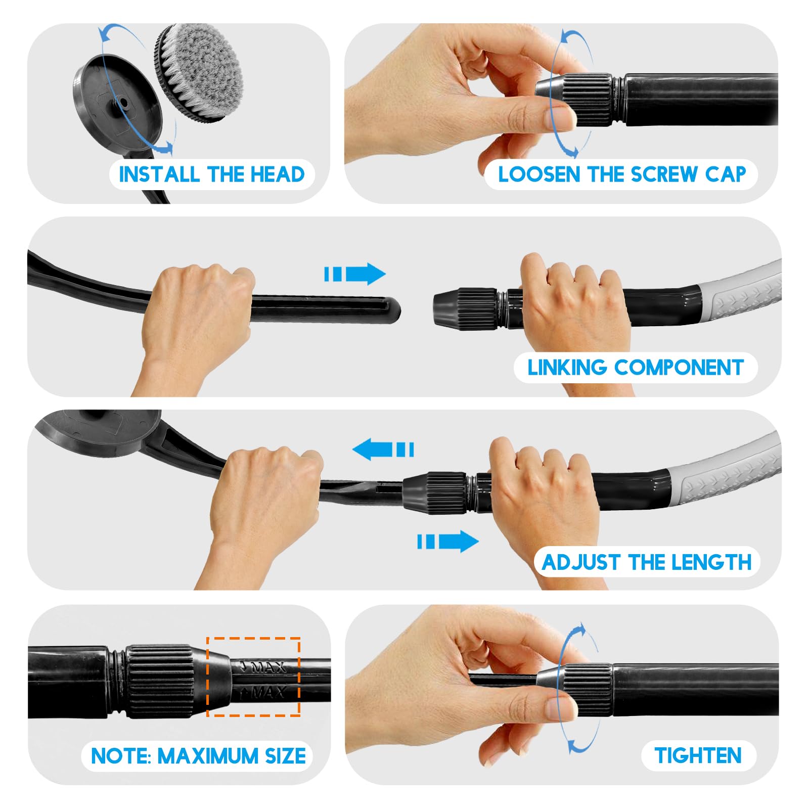 BTideas brush in shower demonstrating secure grip and lathering
