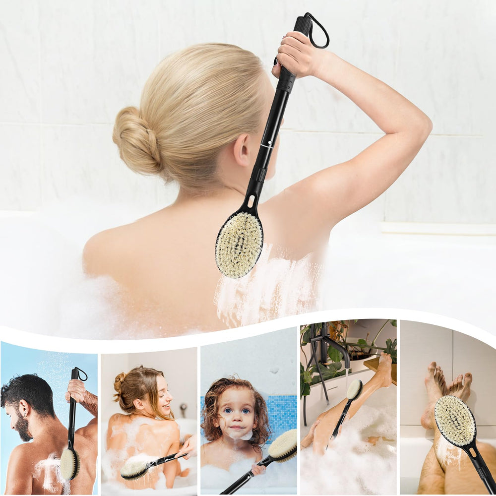 BTideas in-shower use demonstrating reach and safer washing benefits