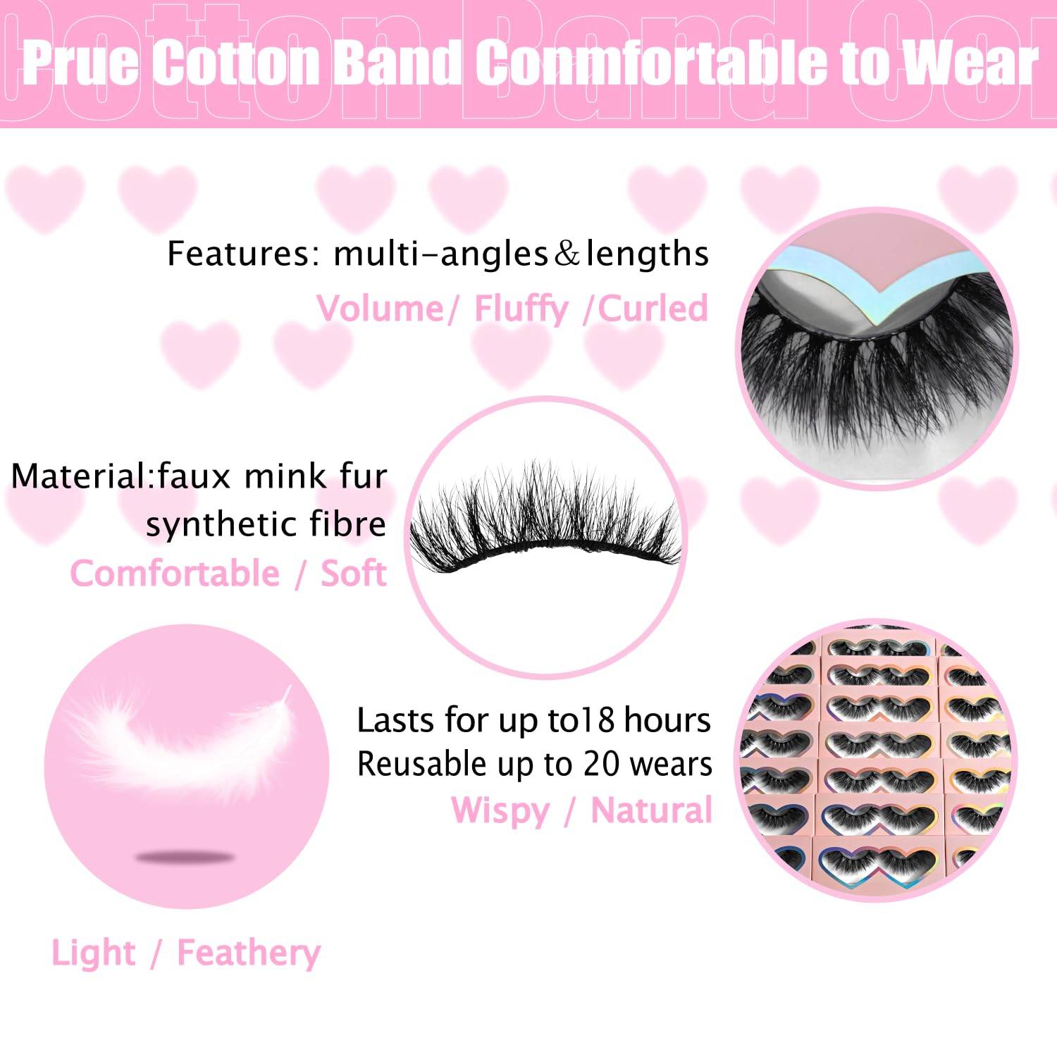 BTLLSSH close-up of thin cotton lash band for comfortable wear