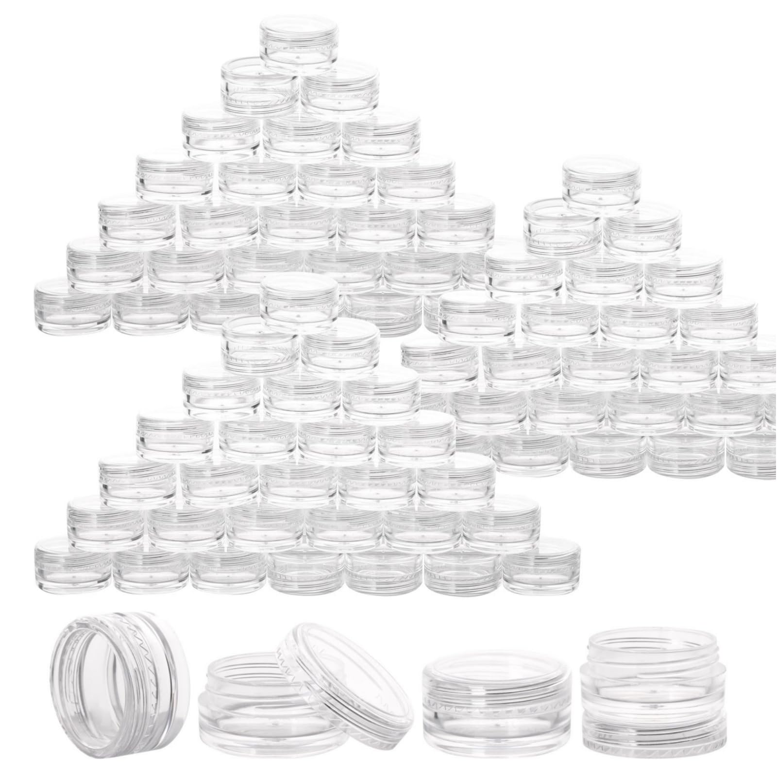 BTYMS clear front view of 100-count jar pack showing benefit of organized storage