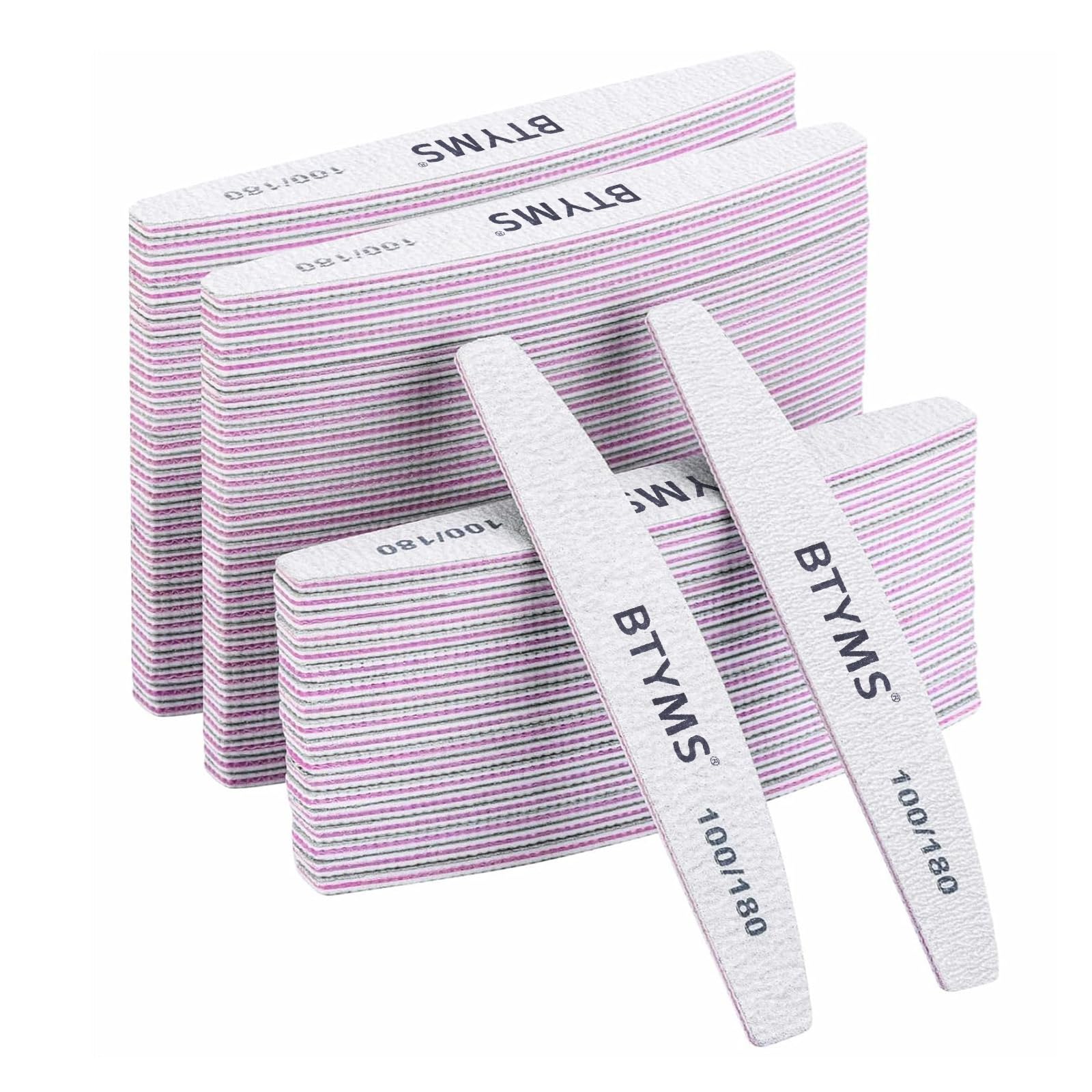 BTYMS front packaging showing 100 emery boards and count benefit