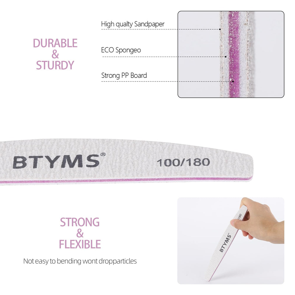 BTYMS in hand demonstrating shaping an acrylic nail with ease