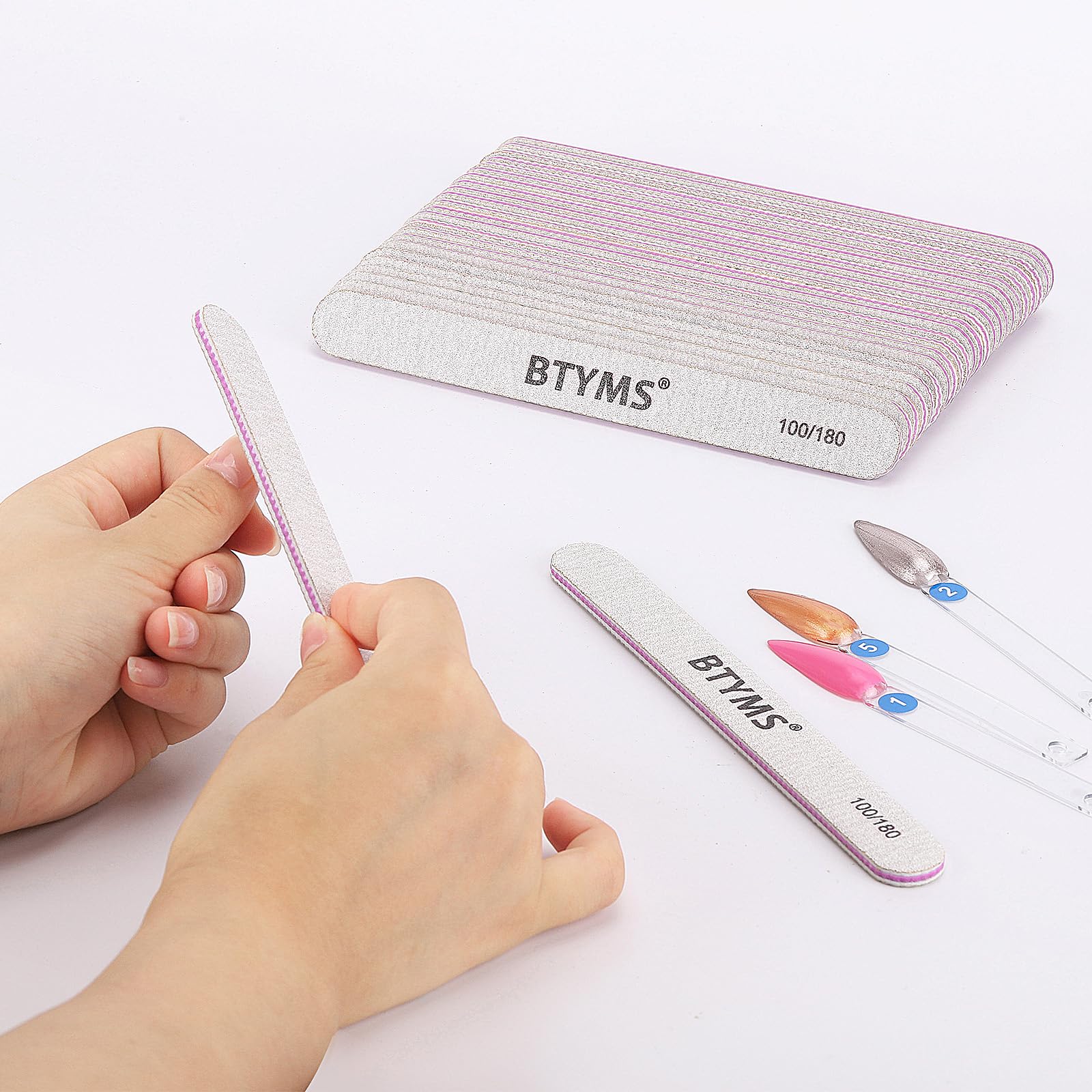 BTYMS label and material detail highlighting water-resistant adhesive benefit