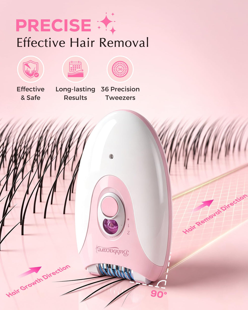 Bubbacare epilator used on leg delivering smooth results and quick coverage
