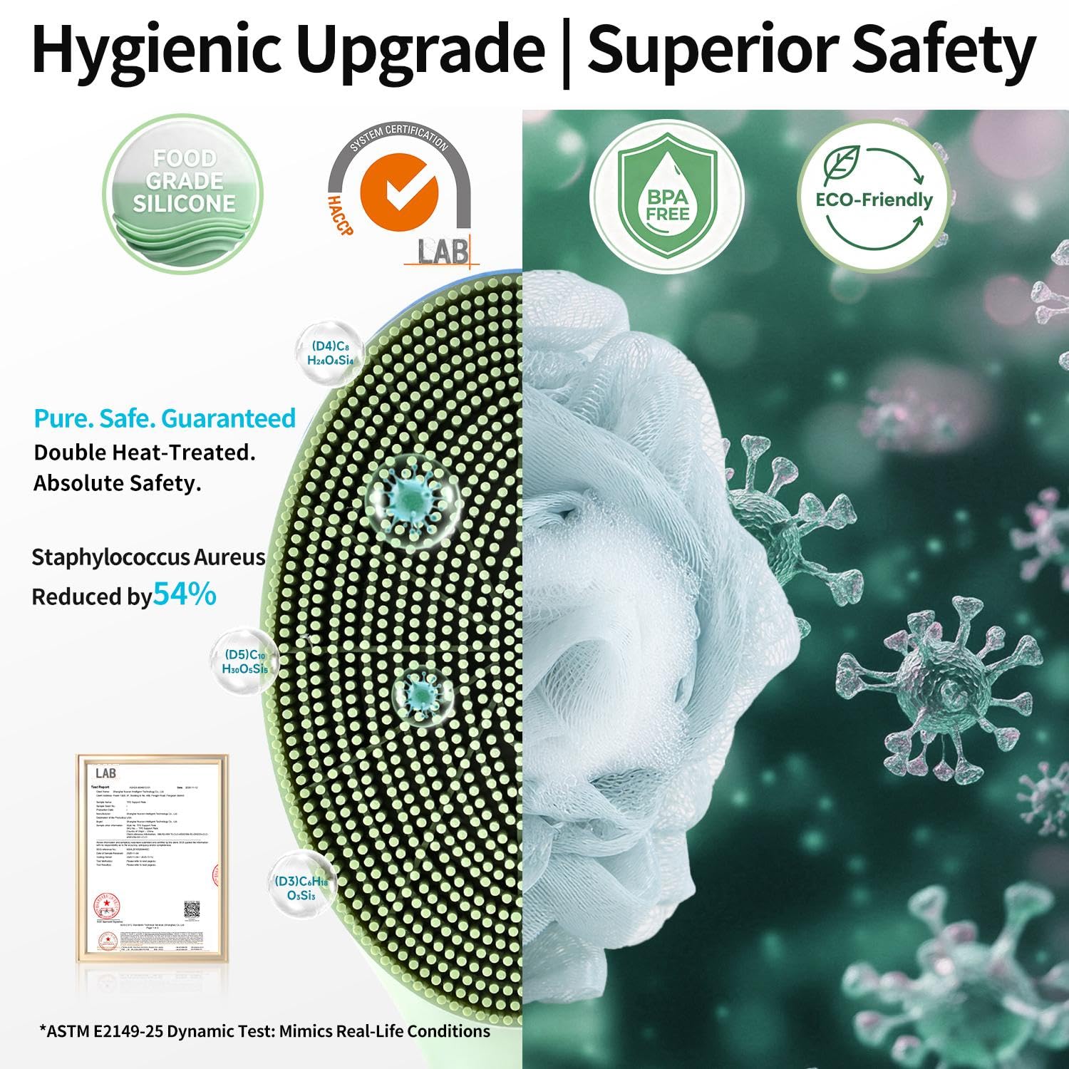 BUBBLEDANCE ergonomic S-shaped handle showing anti-slip control benefit