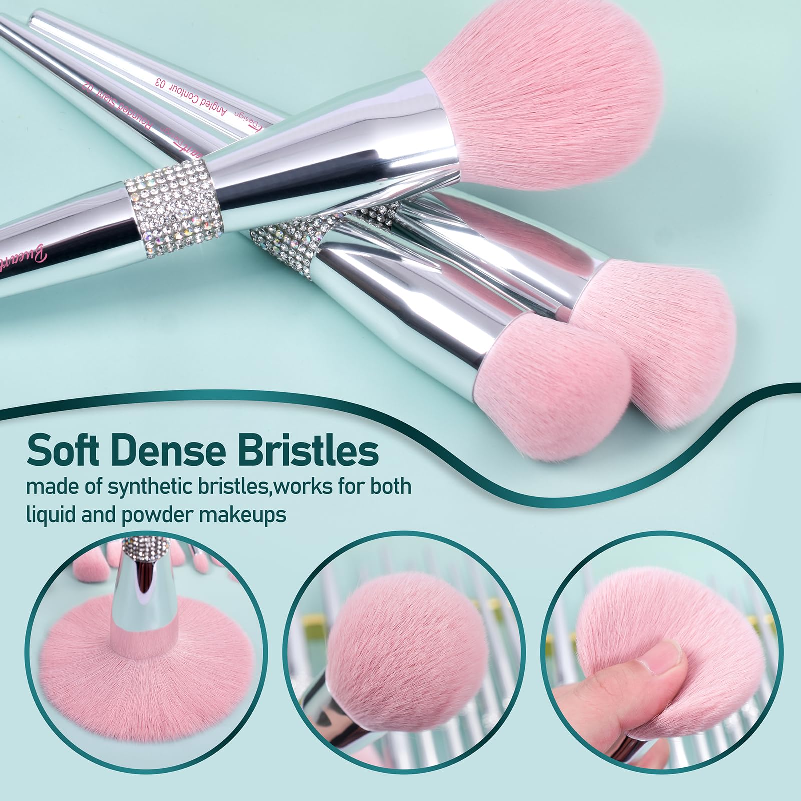 Bueart Design brushes laid out full set displaying variety for complete looks