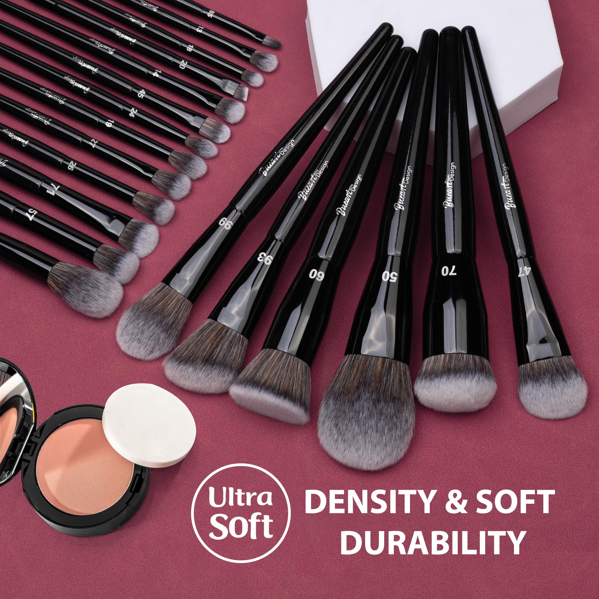 Bueart Design brushes stored in protective case showing travel-friendly organization and safety