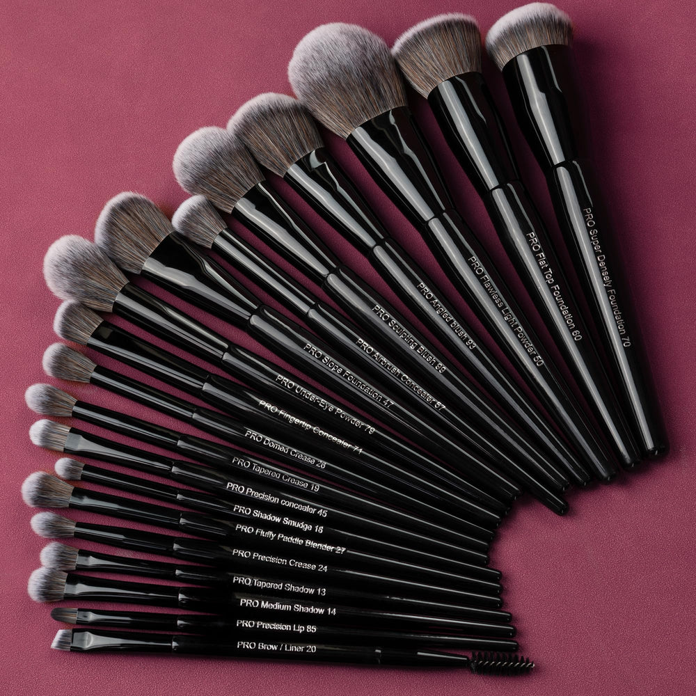 Bueart Design brushes arranged on vanity lifestyle shot conveying professional, ready-to-use kit