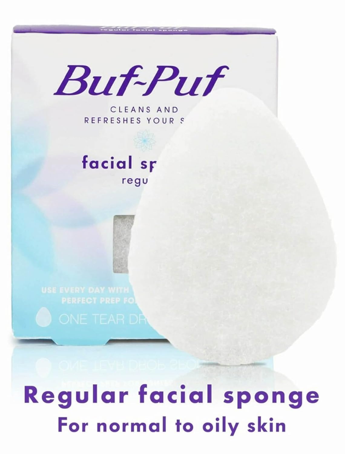 Close-up of Buf-Puf sponge texture highlighting gentle exfoliating surface