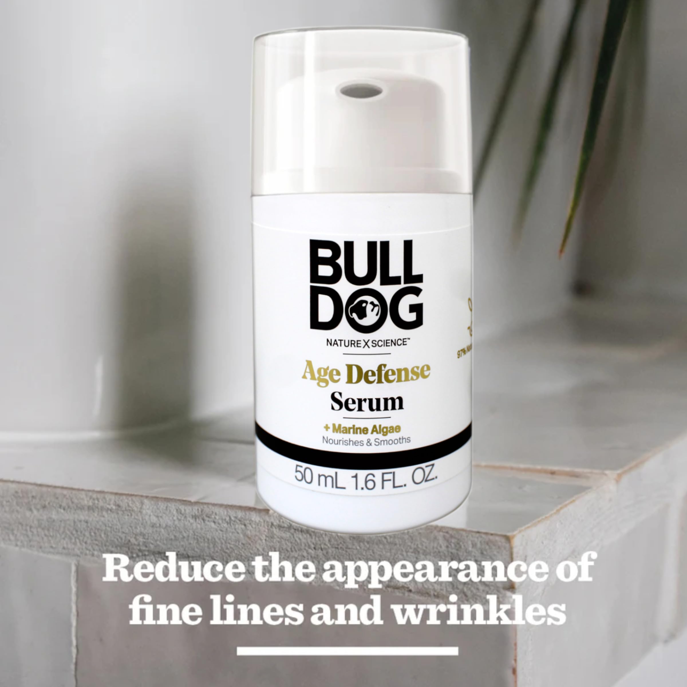 Bulldog Skincare for Men applying serum to hand to show quick hydration benefit