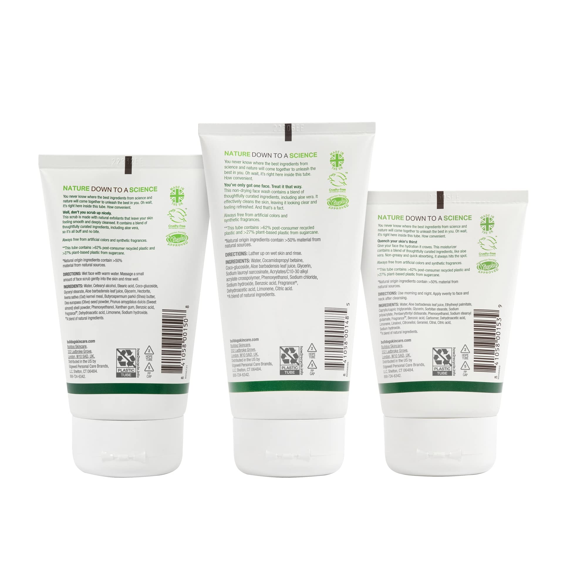 Bulldog Original face scrub granules close-up to illustrate gentle exfoliation