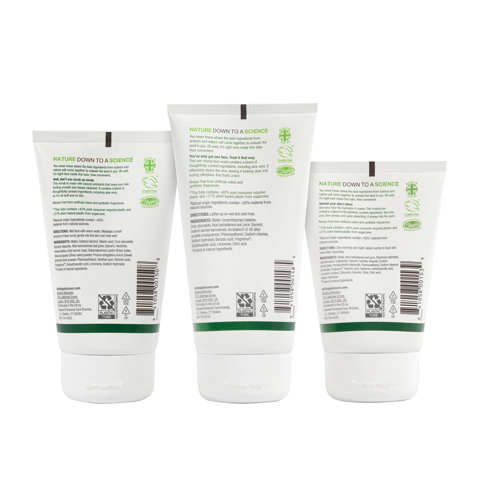 Bulldog Original face scrub granules close-up to illustrate gentle exfoliation
