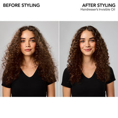 Bumble and bumble applied to damp hair reducing frizz and enhancing slip