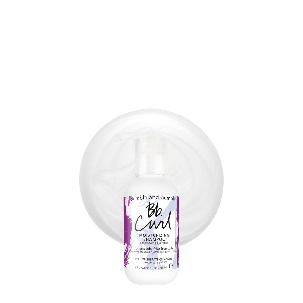 Bumble and bumble curl shampoo front packaging showing product benefit of hydration