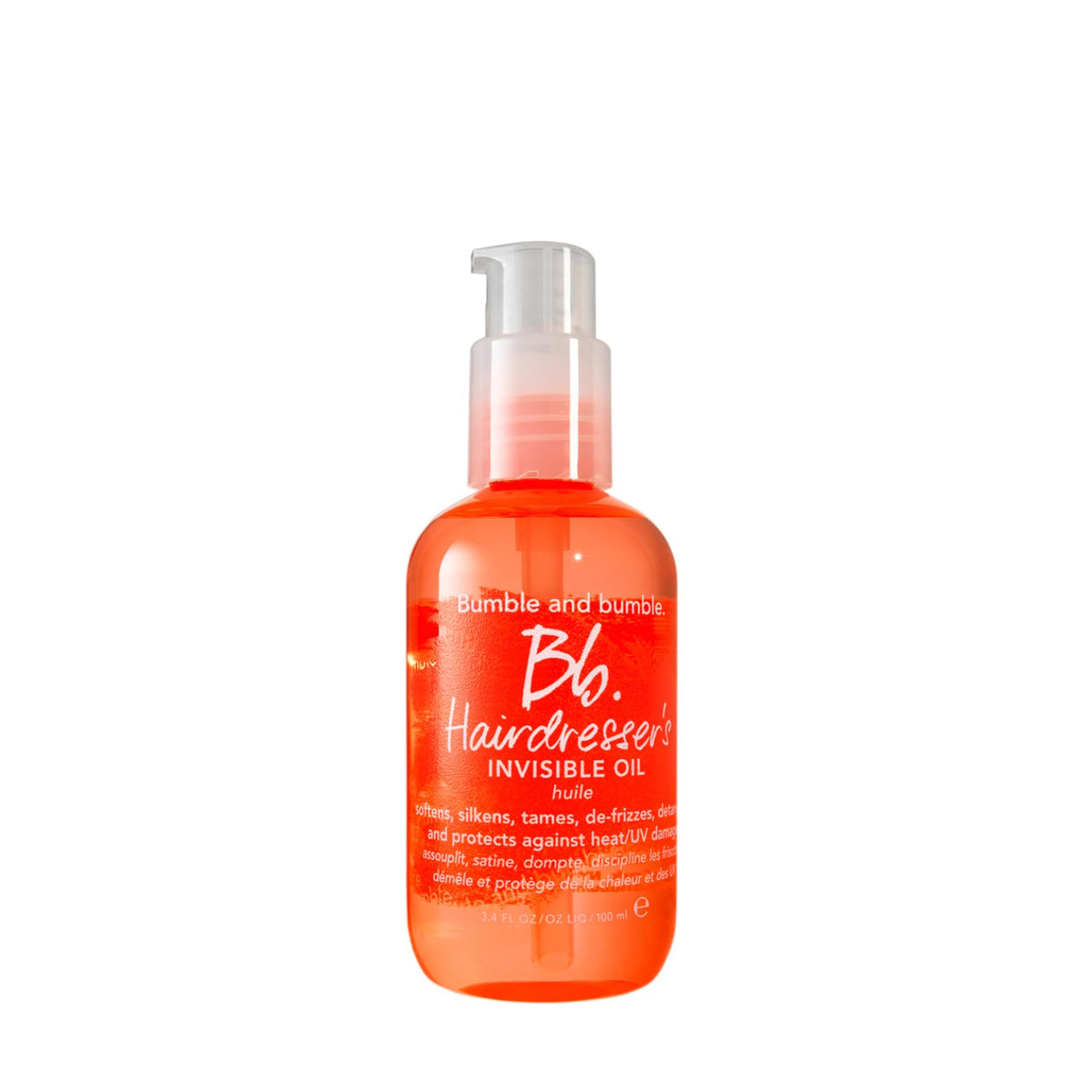 Bumble and bumble front bottle showing sleek design and product benefit