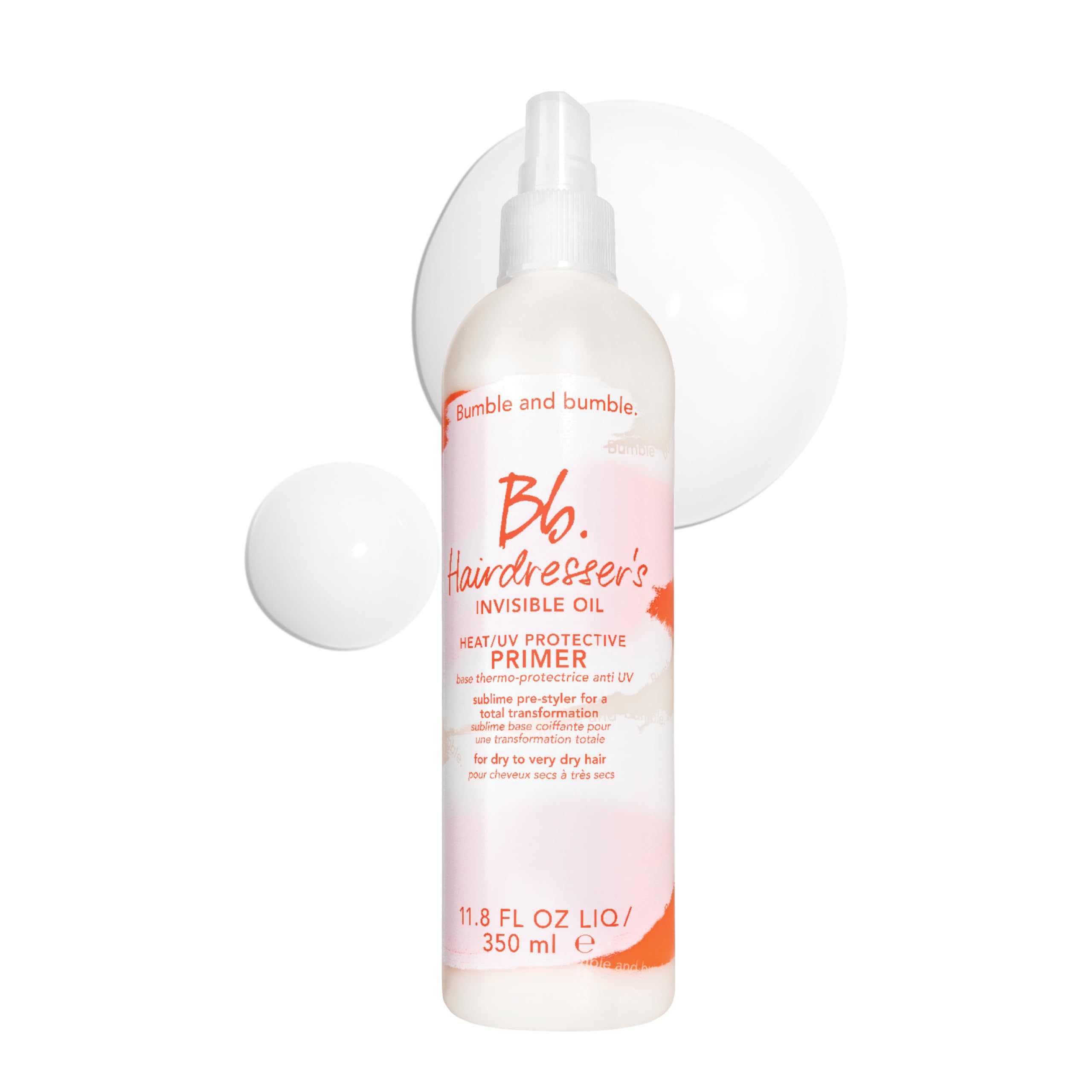 Bumble and bumble front bottle view showing sleek primer and easy use