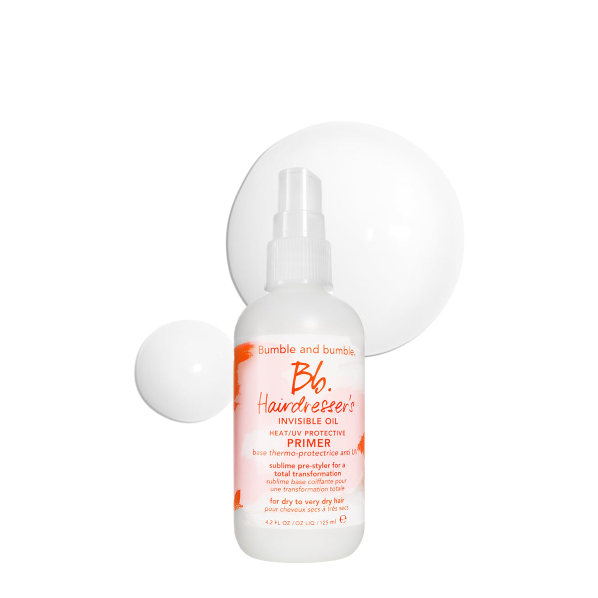 Bumble and bumble bottle front packaging showing product and benefits