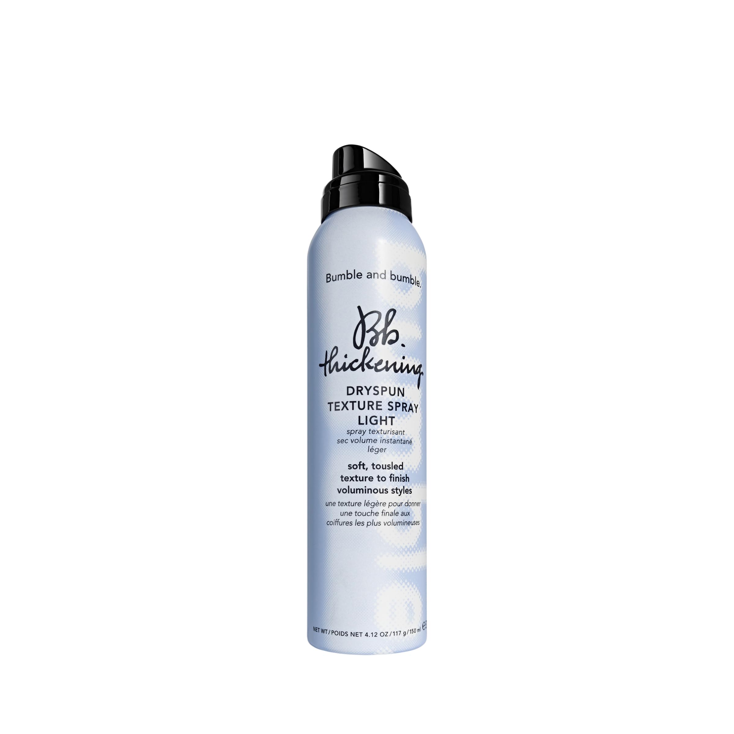 Bumble and bumble front packaging showing lightweight texture spray benefits