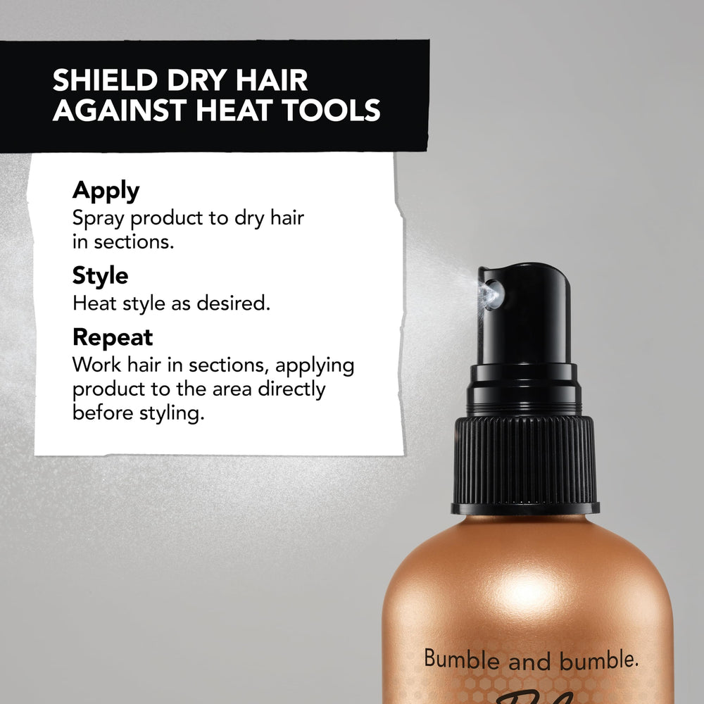 Bumble and bumble placed on bathroom counter showing ready-to-use styling benefit