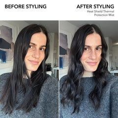 Bumble and bumble mist on dry hair demonstrating lightweight texture and even coverage