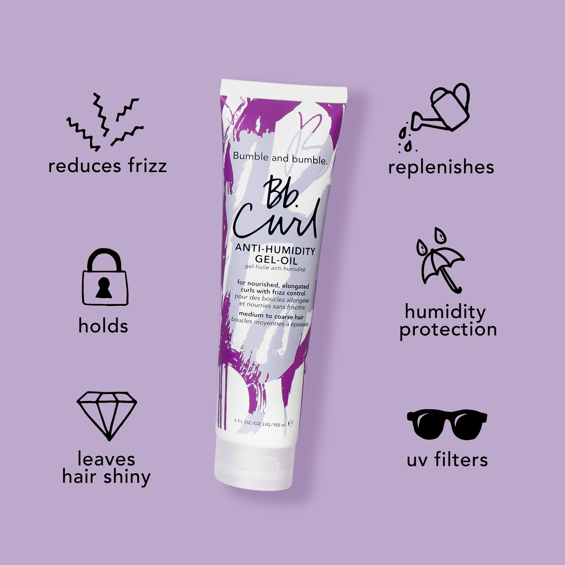 Bumble and bumble on bathroom shelf lifestyle shot showing everyday styling convenience benefit
