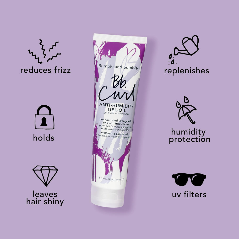 Bumble and bumble on bathroom shelf lifestyle shot showing everyday styling convenience benefit
