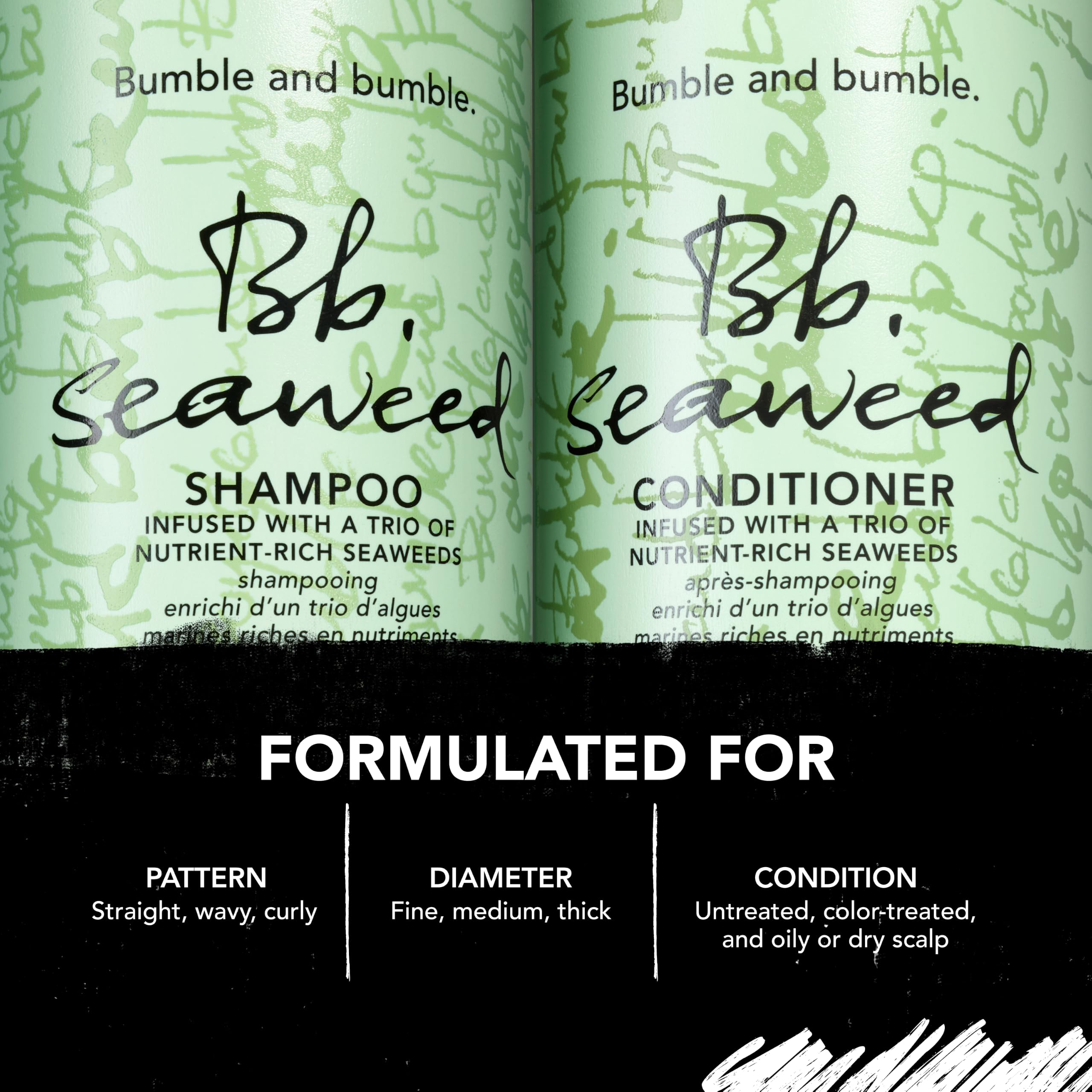 Bumble and bumble bottle in hand to show size and travel-friendly scale