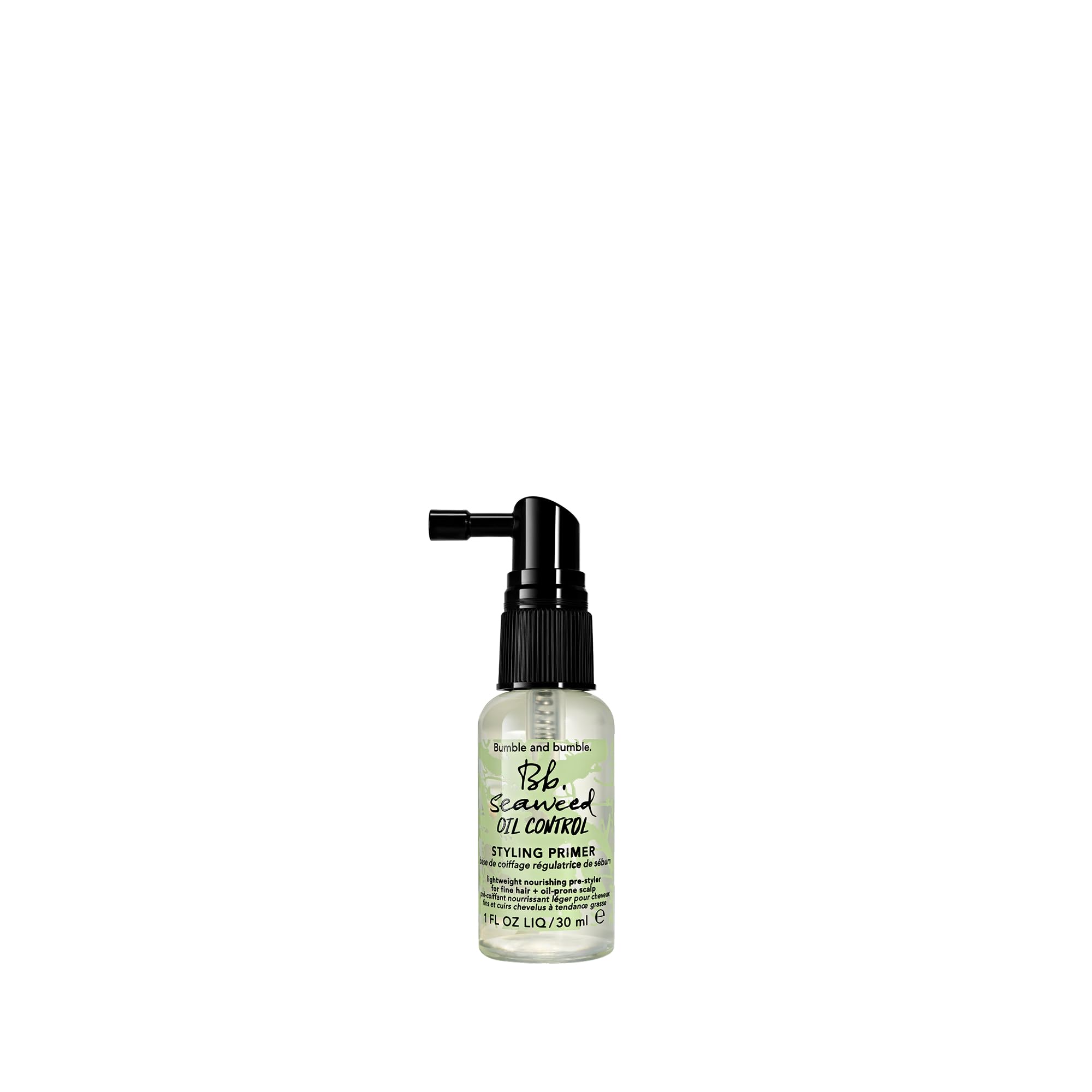 Bumble and bumble front packaging showing compact oil-control primer benefits