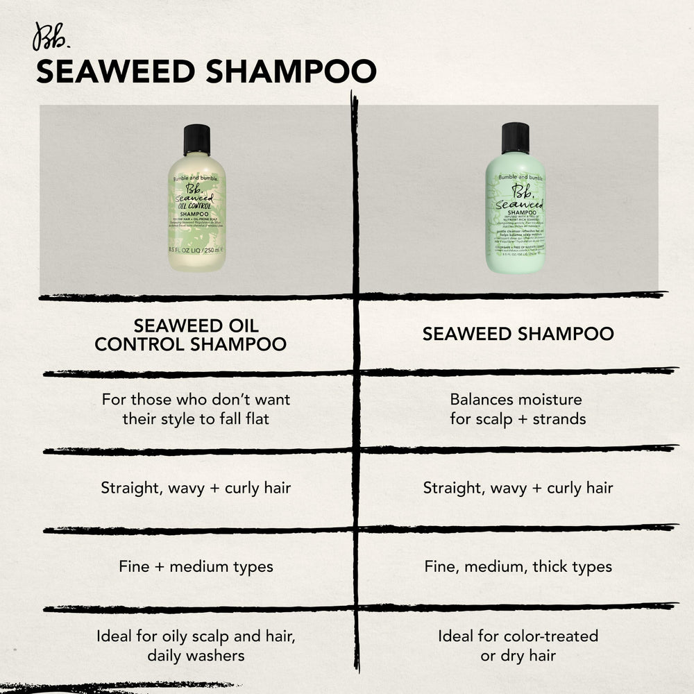 Bumble and bumble label close-up showing key ingredients and benefits