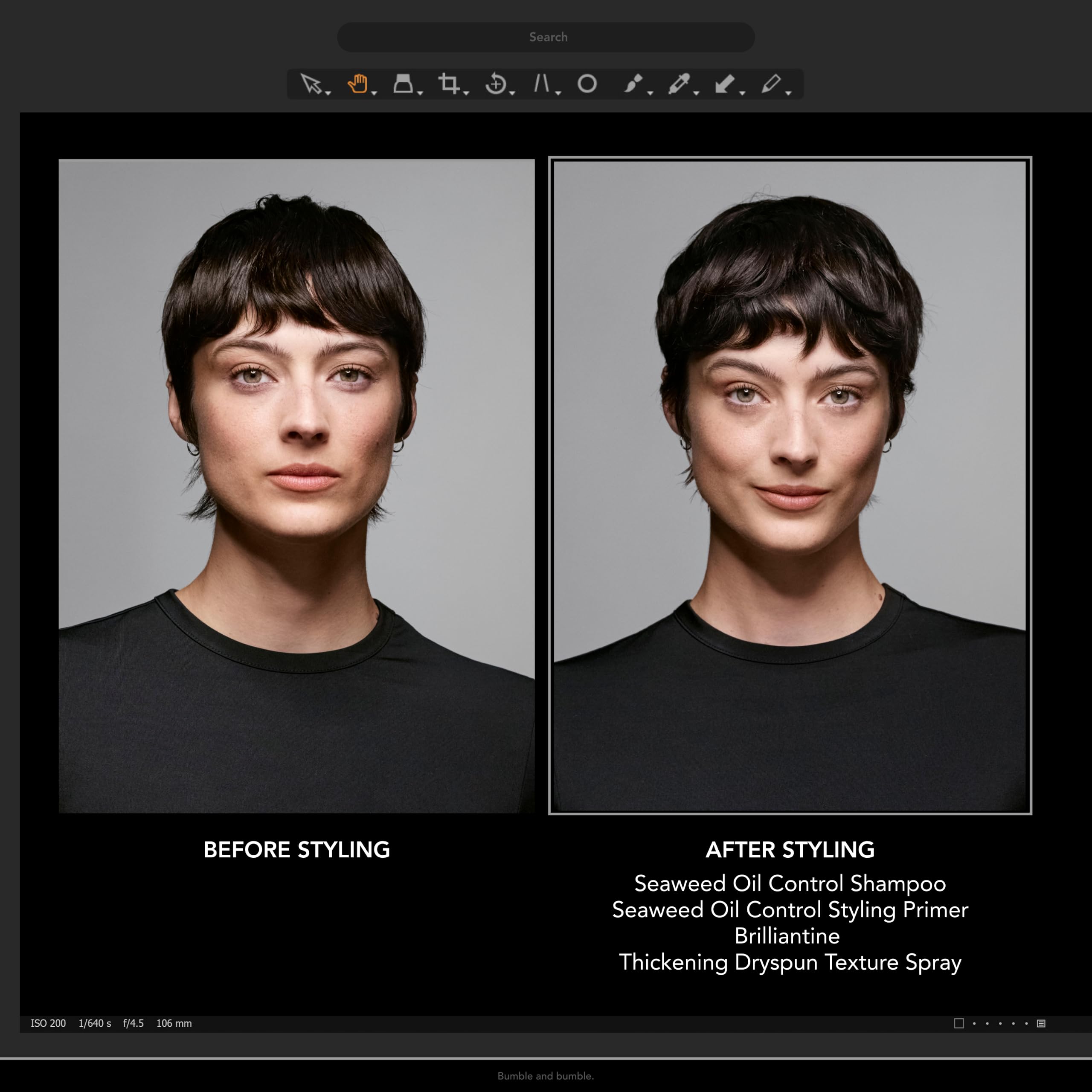 Bumble and bumble shampoo pouring texture that highlights lightweight feel