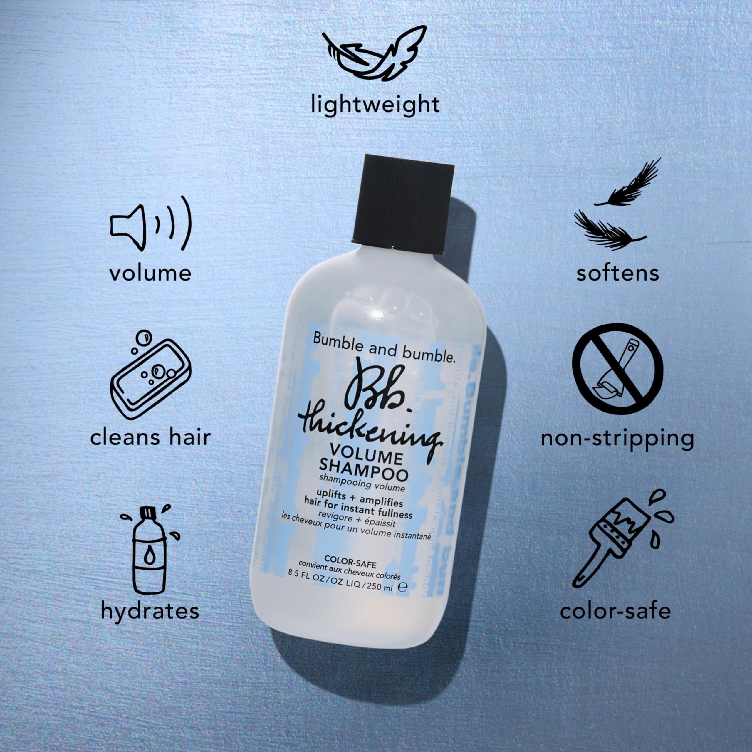 Bumble and bumble 33.8 fl oz next to common objects to show true size