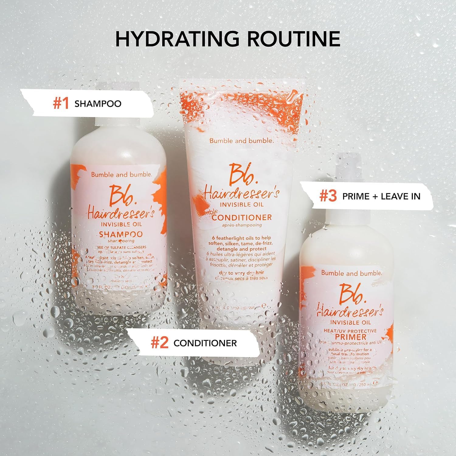 Bumble and bumble used by stylist before hot tool to protect hair