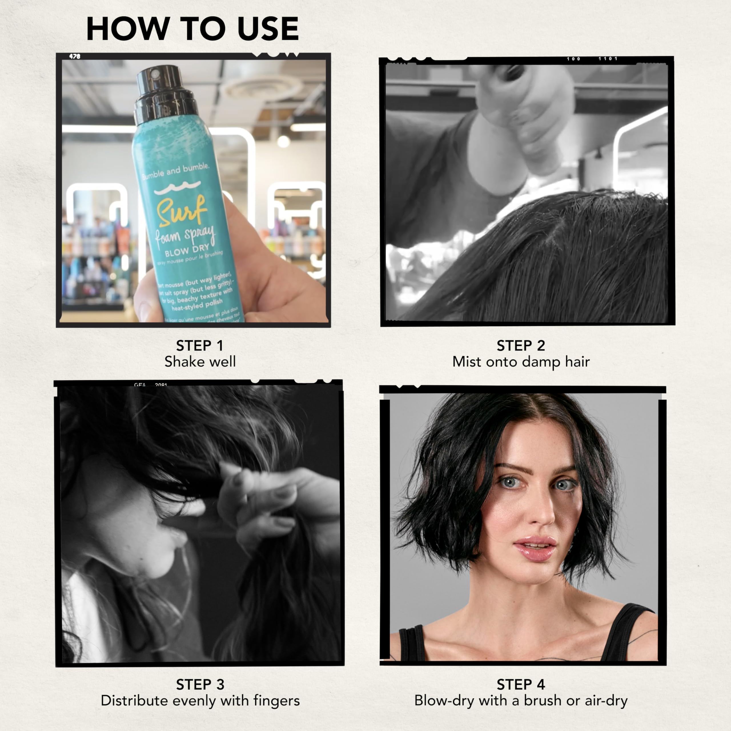 Bumble and bumble ingredient label close-up highlighting minerals and UV protection benefit
