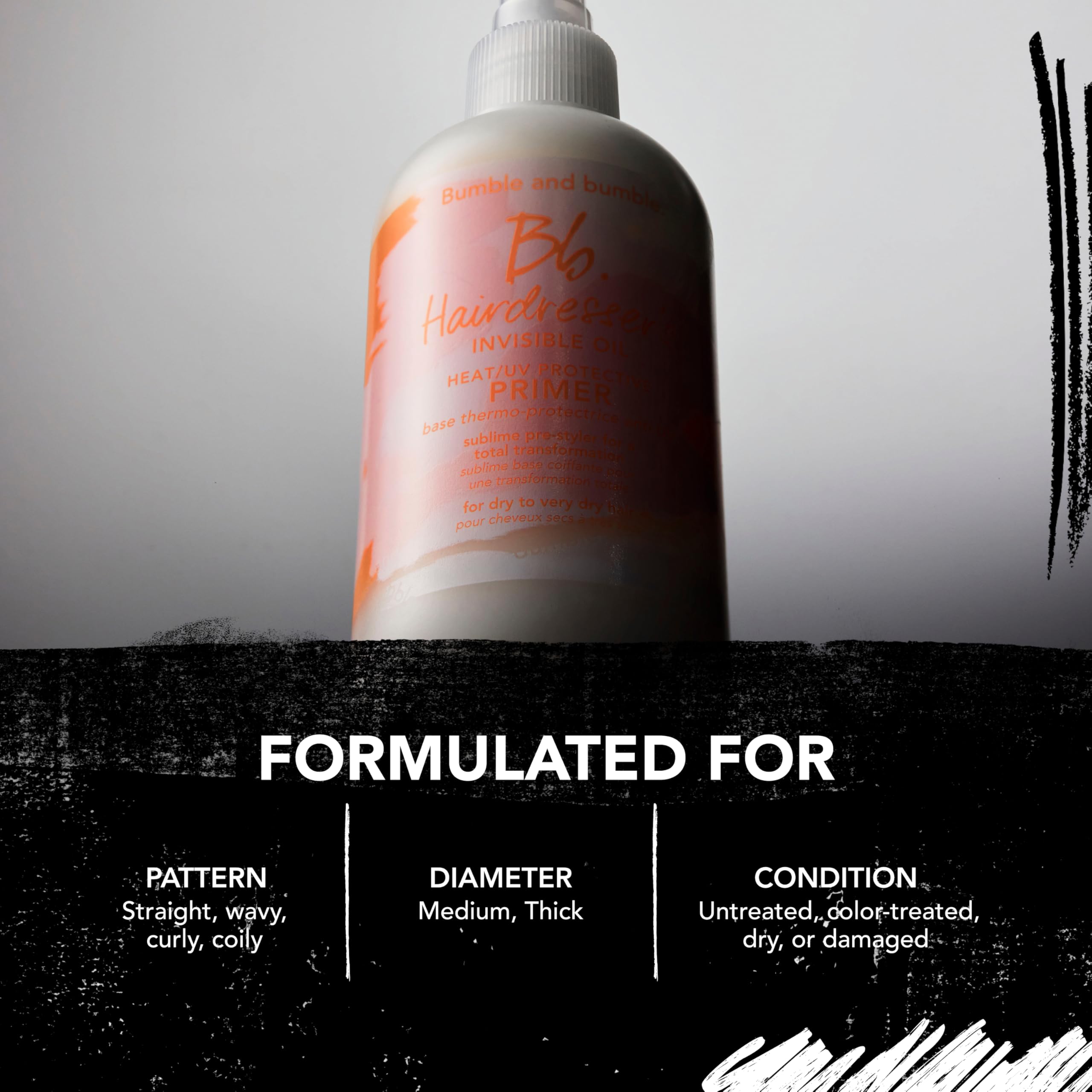 Bumble and bumble product texture on palm illustrating non-greasy hydration