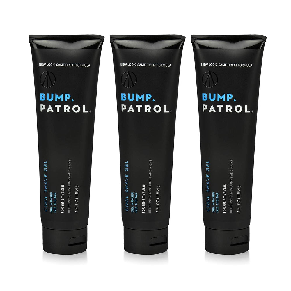 Bump Patrol front packaging showing three 4 oz tubes and product benefits