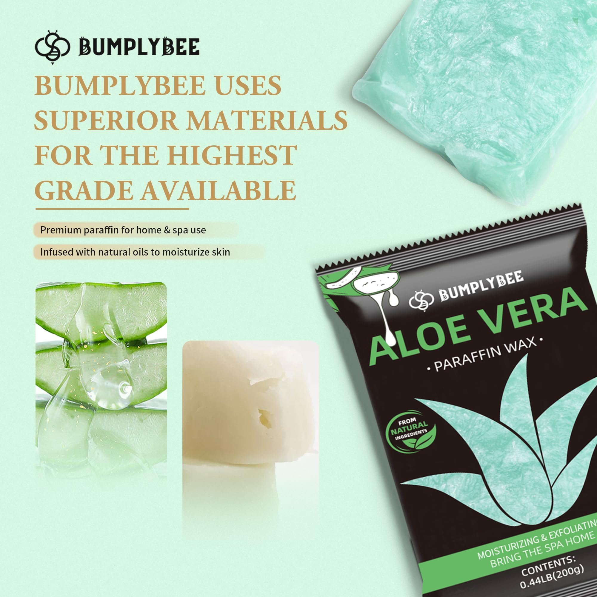 BUMPLYBEE melted wax close-up highlighting smooth texture and hydration