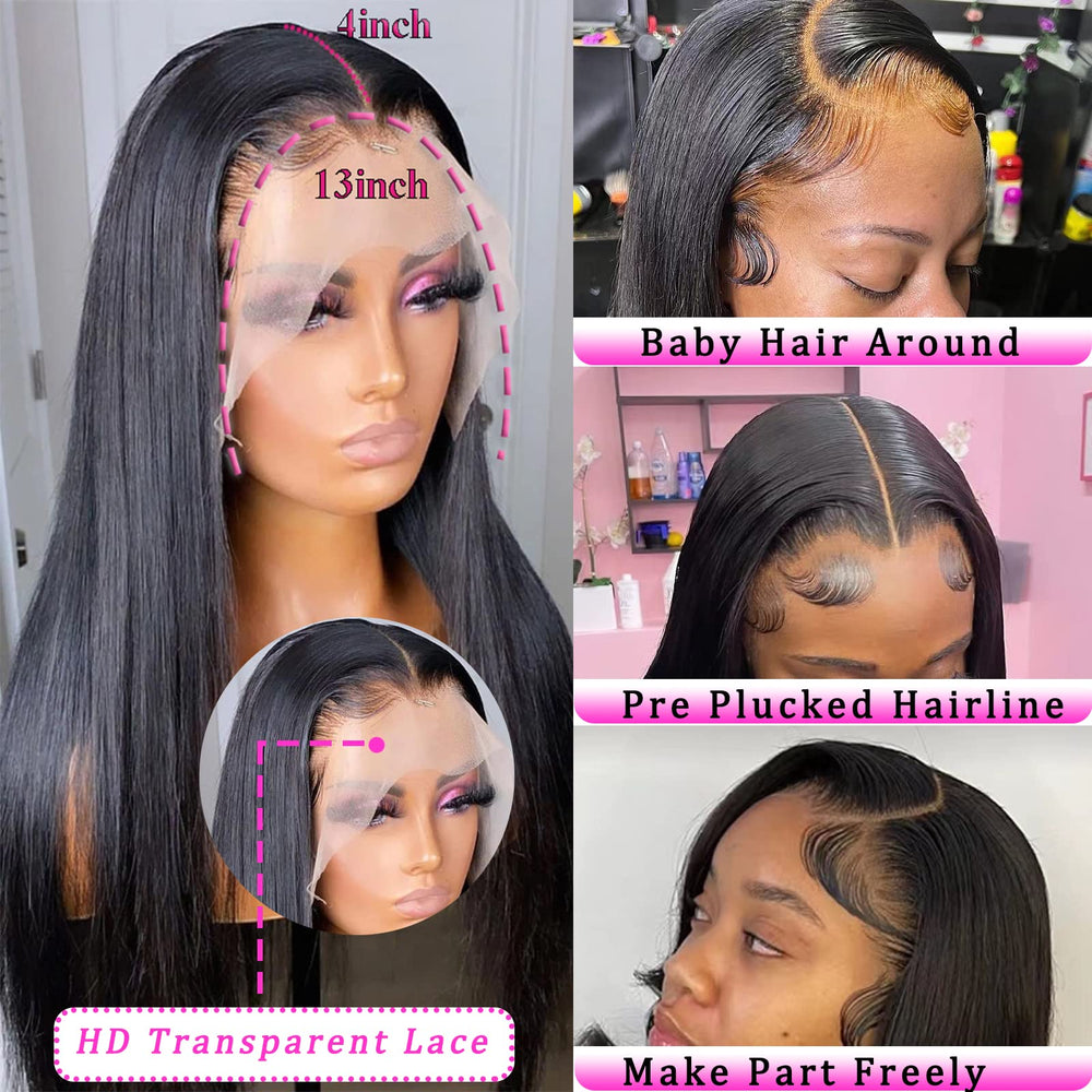 bunGiol close-up of 13x4 HD lace hairline offering realistic scalp appearance