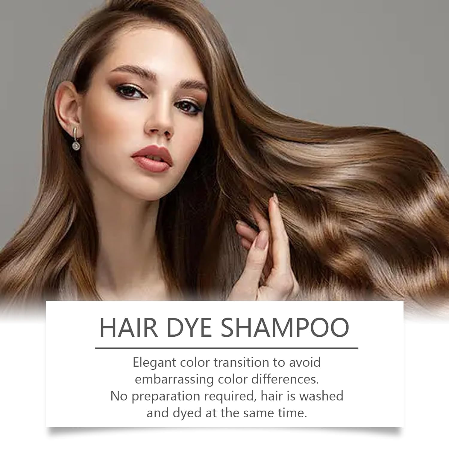 Bupposes application in shower showing quick easy at-home gray coverage