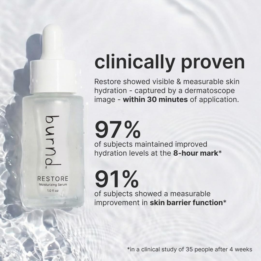 burnd application hand pressing serum into skin demonstrating easy layering