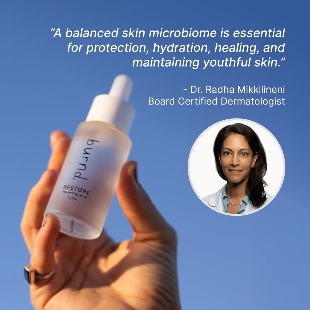 burnd label detail focused on ingredient list and microbiome-friendly benefit
