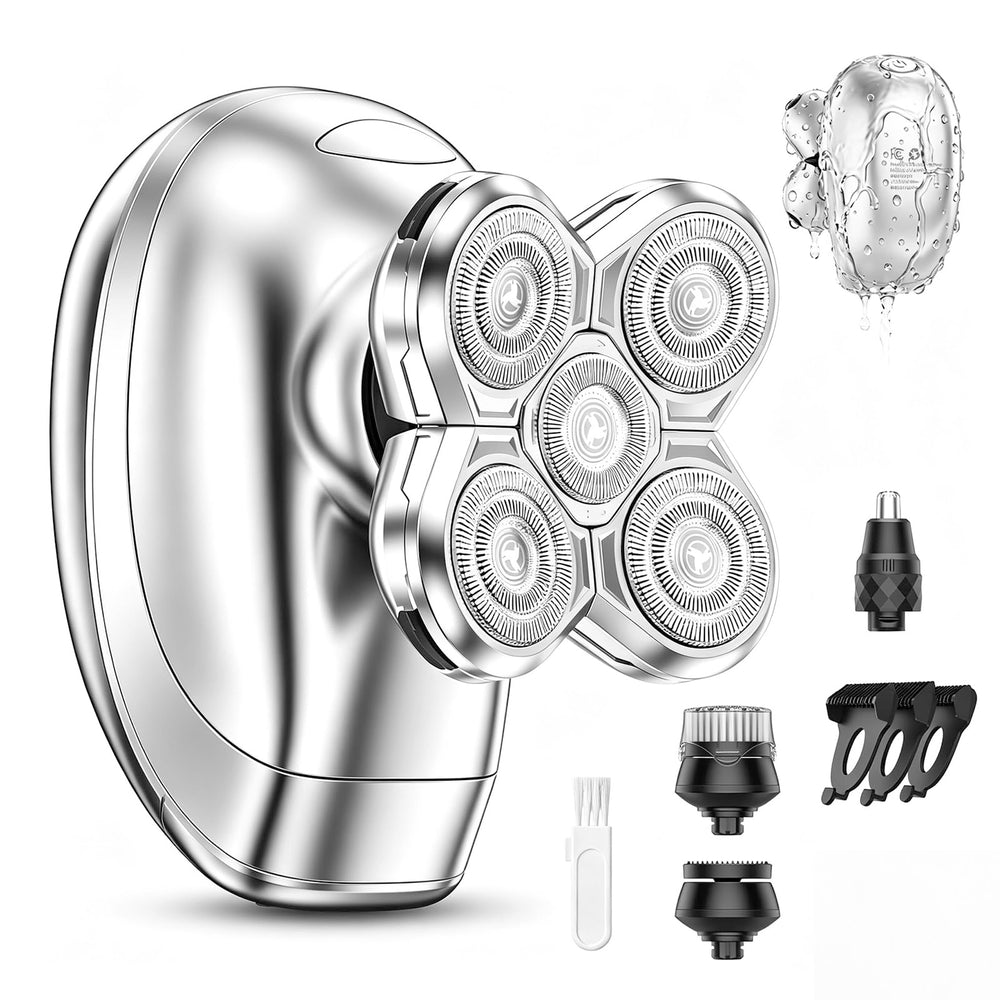 Burtily front view electric razor showing ergonomic handle and benefits of portability