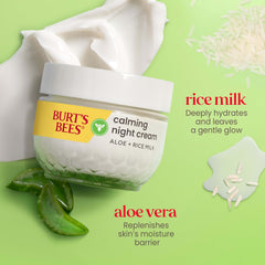 Burt's Bees with rice grains highlighting nourishing rice milk