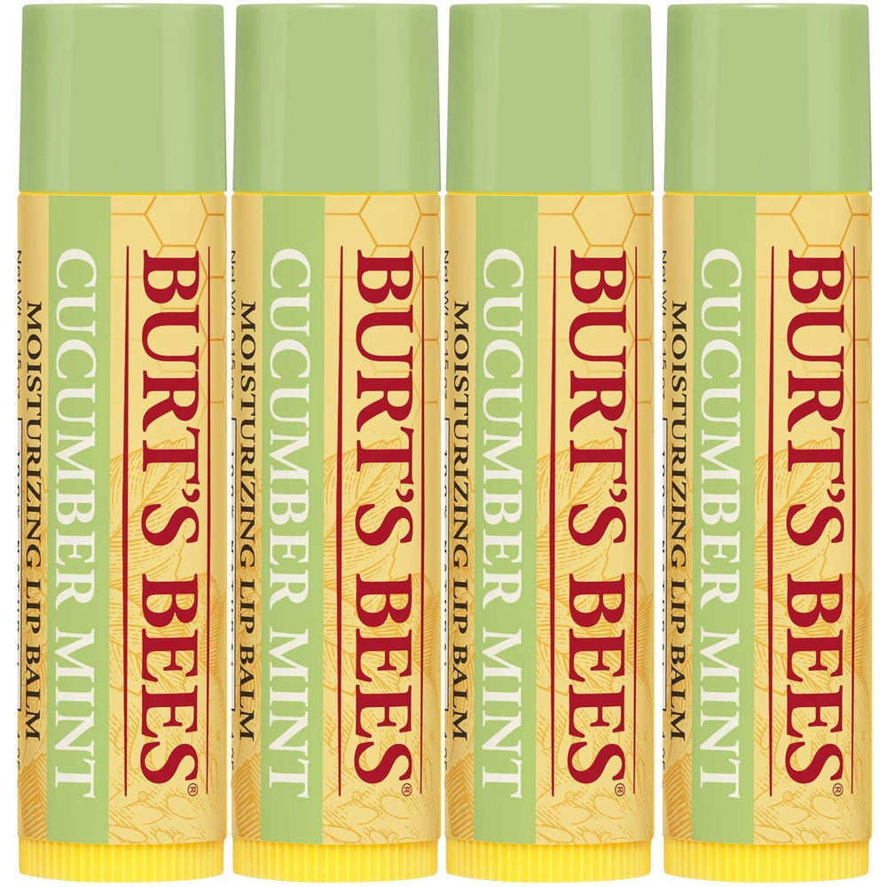 Burt's Bees balm being applied outdoors with refreshing cooling benefit