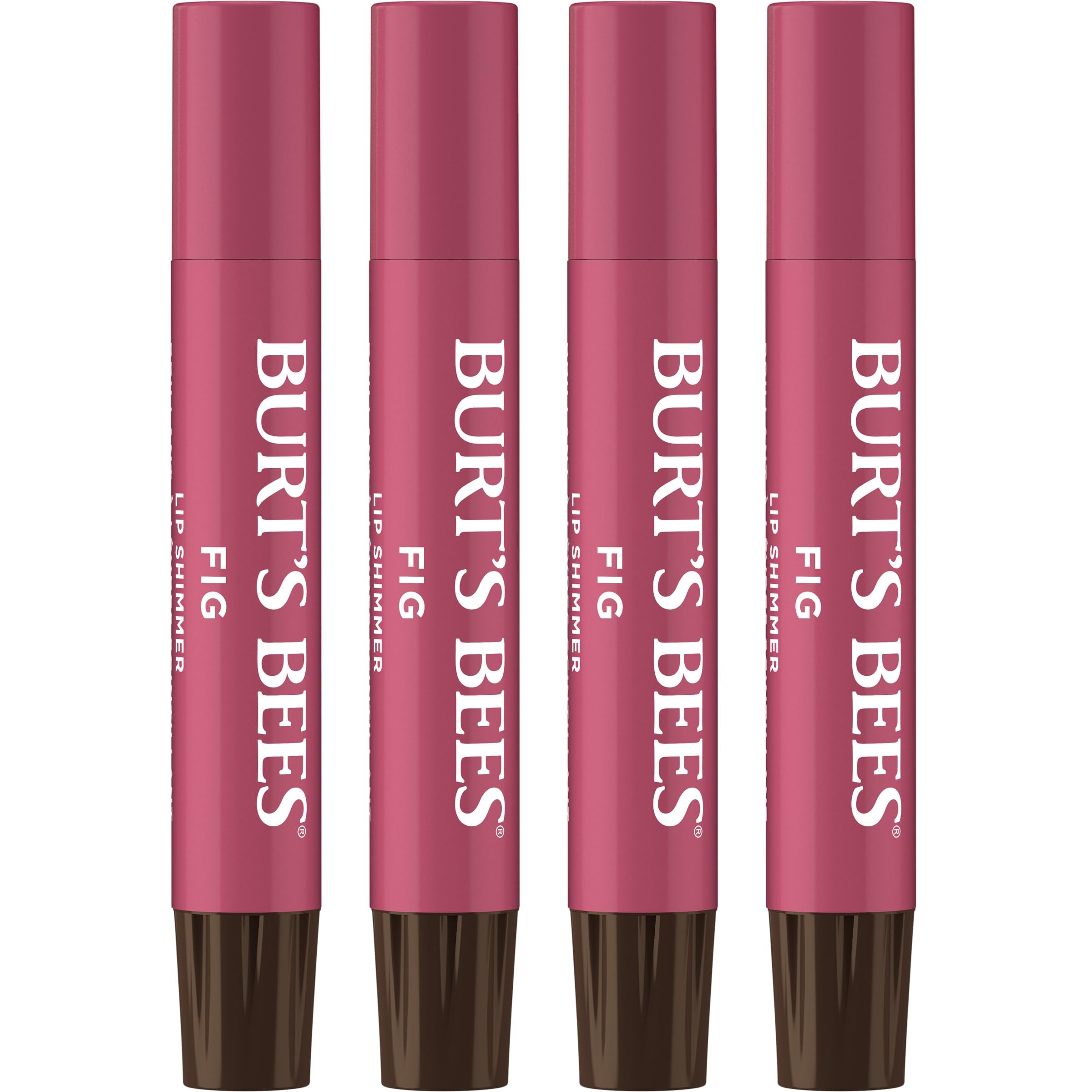 Burt's Bees front packaging showing fig shimmer tint and recyclable carton benefit