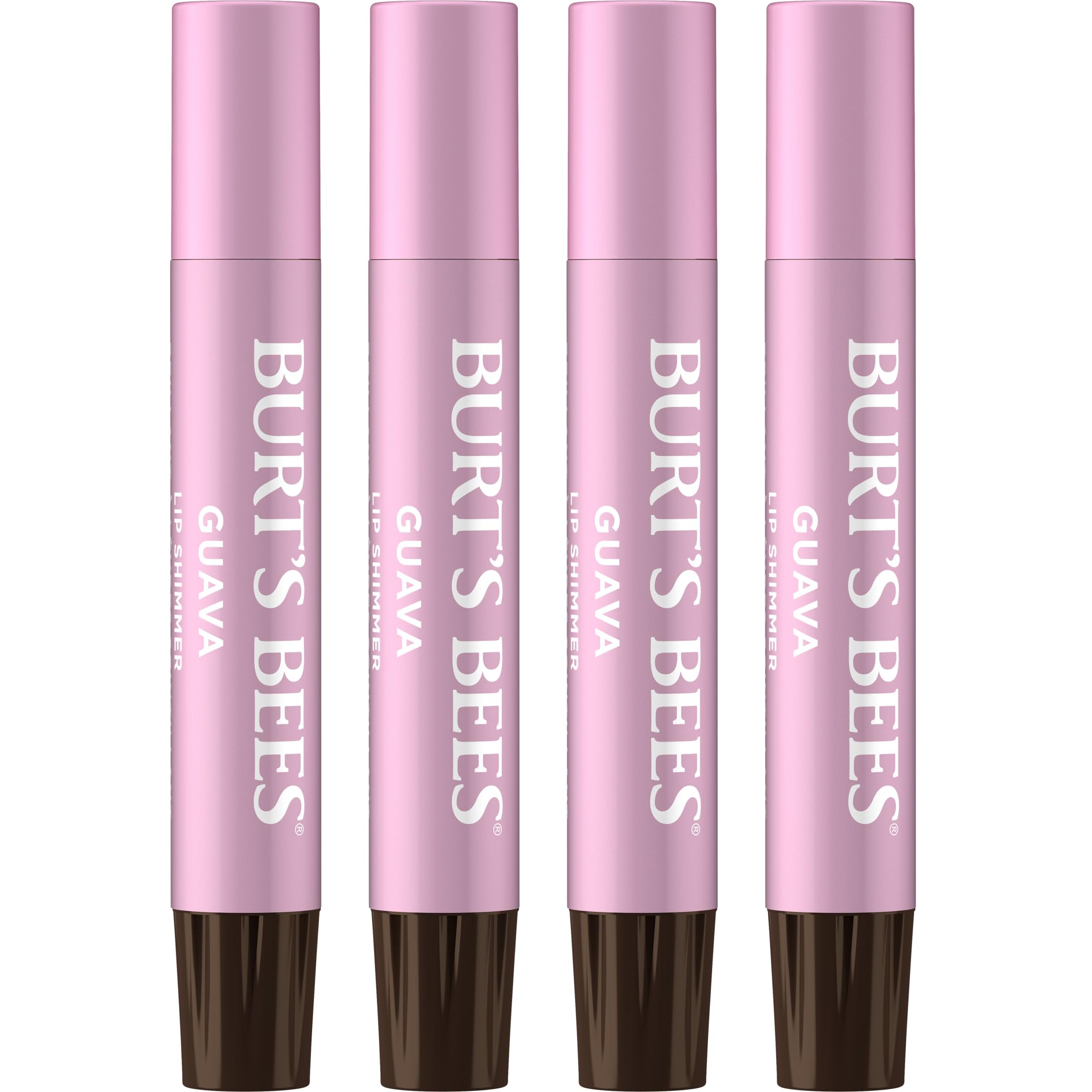 Burt's Bees front packaging guava 4-pack showing value and natural shine