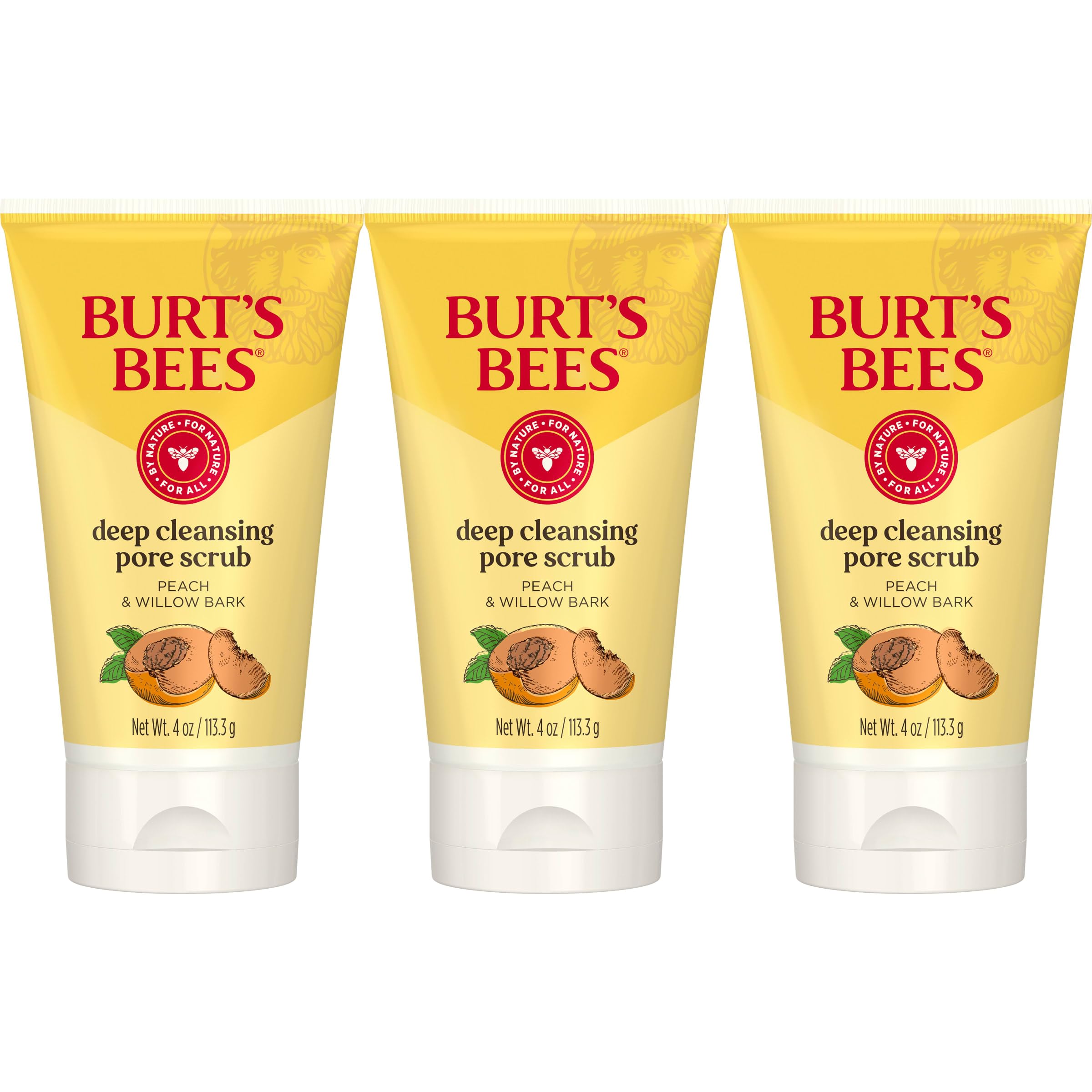 Burt's Bees front packaging showing peach and willow bark benefits