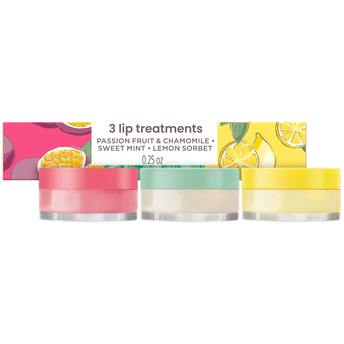 Burt's Bees front packaging showing three travel-size lip masks for gifting