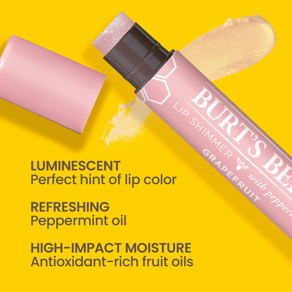 close-up of Burt's Bees balm texture highlighting moisturizing sheen