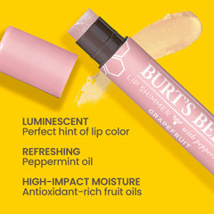 close-up of Burt's Bees balm texture highlighting moisturizing sheen